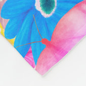 I Love Flowers. Butterfly Dream Fleece Deken (Hoek)