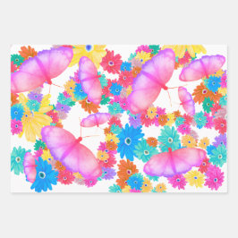 I Love Flowers. Butterfly Dream Inpakpapier Vel