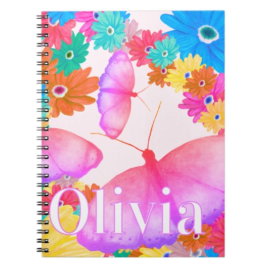 I Love Flowers. Butterfly Dream Notebook Notitieboek (Voorkant)