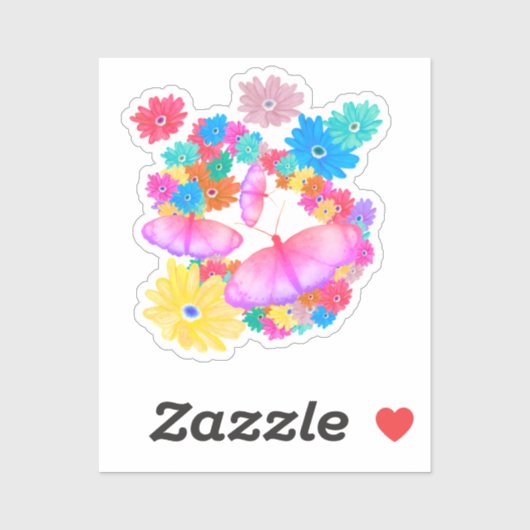 I Love Flowers. Butterfly Dream Sticker (Vel)