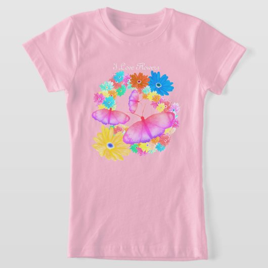 I Love Flowers. Butterfly Dream T-Shirt (Laagn)