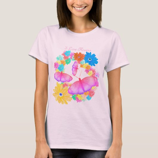 I Love Flowers. Butterfly Dream T-Shirt (Voorkant)
