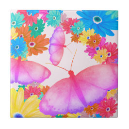 I Love Flowers. Butterfly Dream Tegeltje