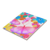 I Love Flowers. Butterfly Dream Tegeltje (Zijkant)