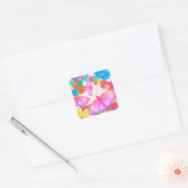 I Love Flowers. Butterfly Dream Vierkante Sticker (Envelop)
