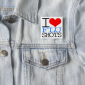 I Love Flu Shots Vierkante Button 5,1 Cm (In situ)