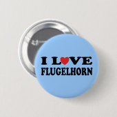 I Love Flugelhorn Music Gift Ronde Button 5,7 Cm (Voorkant /achterkant)