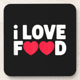 I Love Food Funny Foodie Gift voor mannen Bier Onderzetter