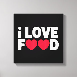 I Love Food Funny Foodie Gift voor mannen Canvas Afdruk