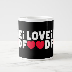 I Love Food Funny Foodie Gift voor mannen Grote Koffiekop
