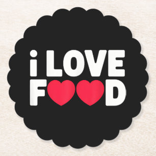 I Love Food Funny Foodie Gift voor mannen Kartonnen Onderzetters