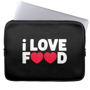 I Love Food Funny Foodie Gift voor mannen Laptop Sleeve