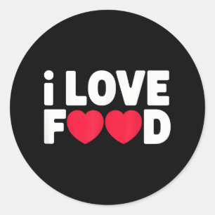 I Love Food Funny Foodie Gift voor mannen Ronde Sticker