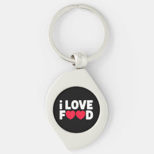 I Love Food Funny Foodie Gift voor mannen Sleutelhanger