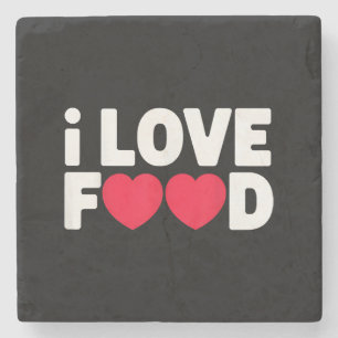 I Love Food Funny Foodie Gift voor mannen Stenen Onderzetter