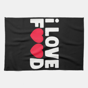 I Love Food Funny Foodie Gift voor mannen Theedoek