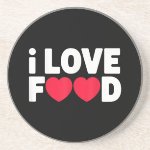 I Love Food Funny Foodie Gift voor mannen Zandsteen Onderzetter