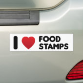 I Love Food Stamps Bumpersticker (Op auto)