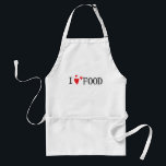 I Love Food Standaard Schort<br><div class="desc">Ik hou van schort. Leuk aanpasbaar schort voor alle voedselliefhebbers.</div>