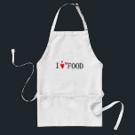 I Love Food Standaard Schort<br><div class="desc">Ik hou van schort. Leuk aanpasbaar schort voor alle voedselliefhebbers.</div>