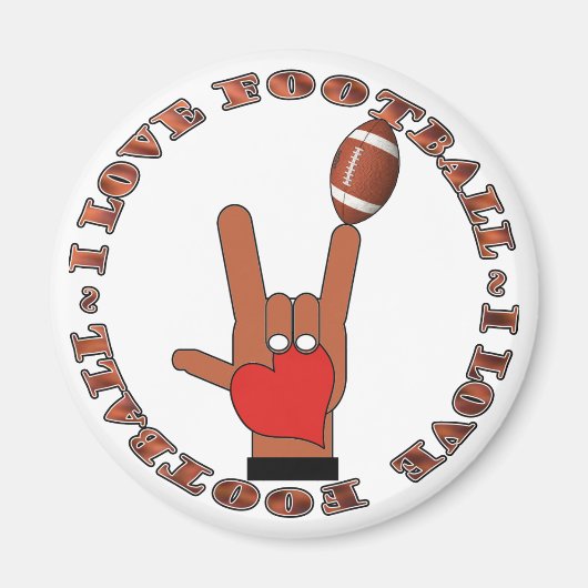 I Love Football ASL SIGN Magneet (Voorkant)
