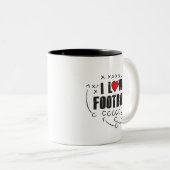 I Love Football - Black 11 oz Two-Tone Mok (Voorkant rechts)