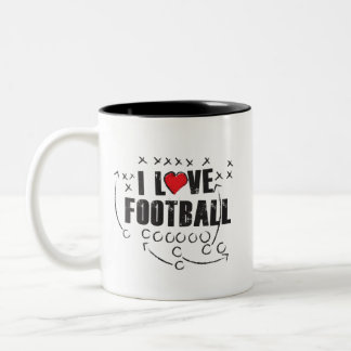I Love Football - Black 11 oz Two-Tone Mok