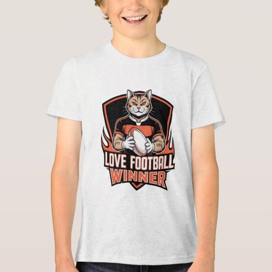 I love football  Tri-Blend shirt (Voorkant)