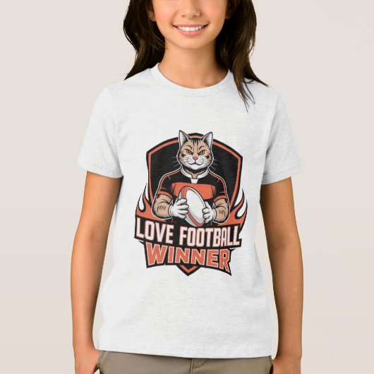 I love football  Tri-Blend shirt (Voorkant)