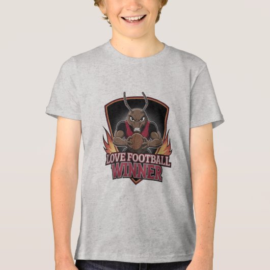 I love football  Tri-Blend shirt (Voorkant)