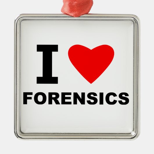 I Love Forensics Metalen Ornament (Voorkant)