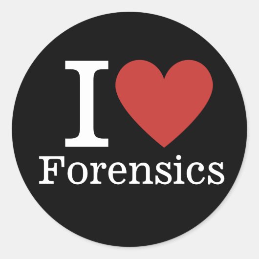 I ❤️ Love Forensics voor studenten / Faculty CUSTO Ronde Sticker (Voorkant)