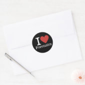 I ❤️ Love Forensics voor studenten / Faculty CUSTO Ronde Sticker (Envelop)