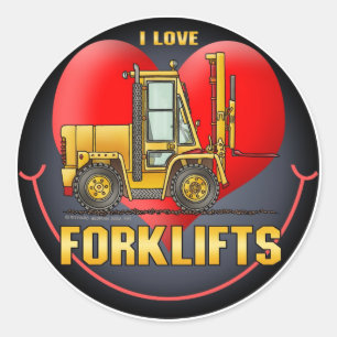 I Love Forklift Trucks Kinder Sticker