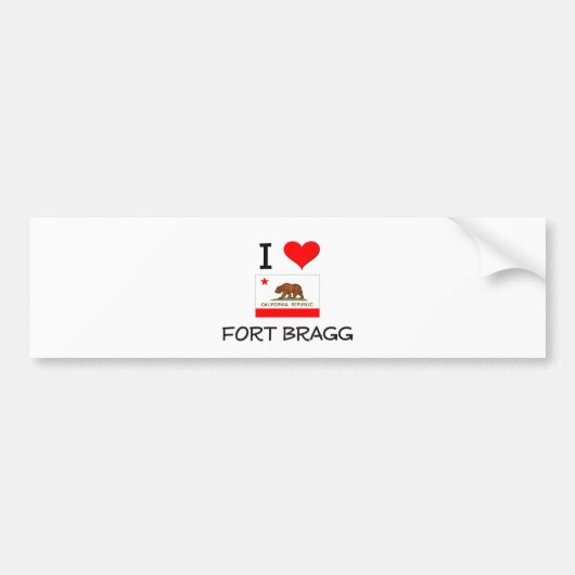 I Love FORT BRAGG California Bumpersticker (Voorkant)