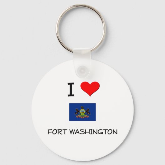 I Love Fort Washington Pennsylvania Sleutelhanger (Voorkant)