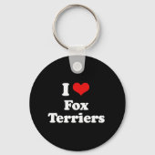 I Love Fox Terriers Sleutelhanger (Voorkant)