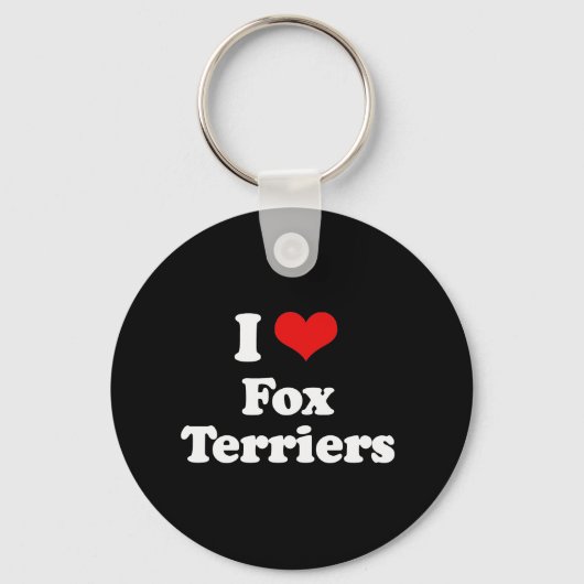 I Love Fox Terriers Sleutelhanger (Voorkant)