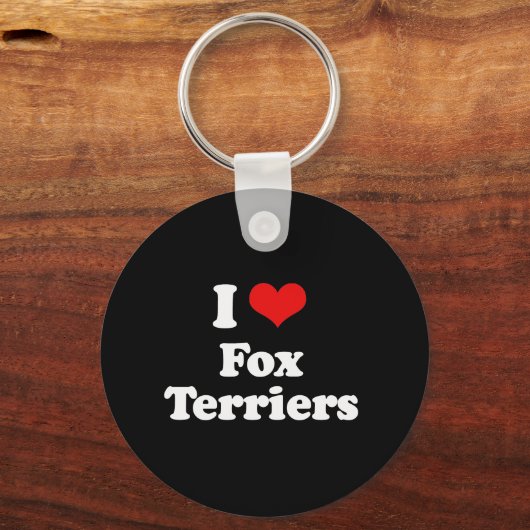 I Love Fox Terriers Sleutelhanger (Voorkant)