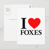 I Love Foxes Briefkaart (Voorkant / Achterkant)