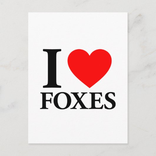 I Love Foxes Briefkaart (Voorkant)