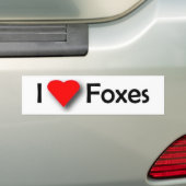 I Love Foxes Bumpersticker (Op auto)