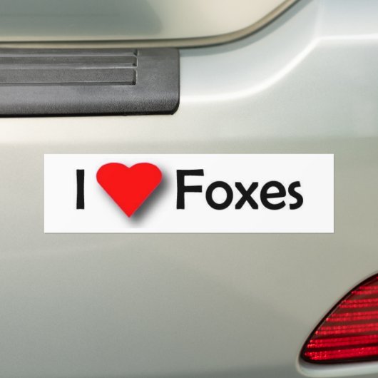 I Love Foxes Bumpersticker (Op auto)