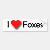 I Love Foxes Bumpersticker (Voorkant)