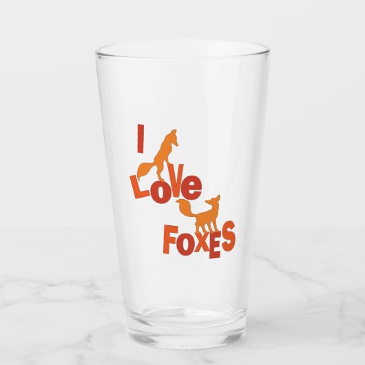 I Love Foxes Glas (Voorkant)