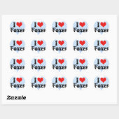 I Love Foxes Ronde Sticker (Vel)