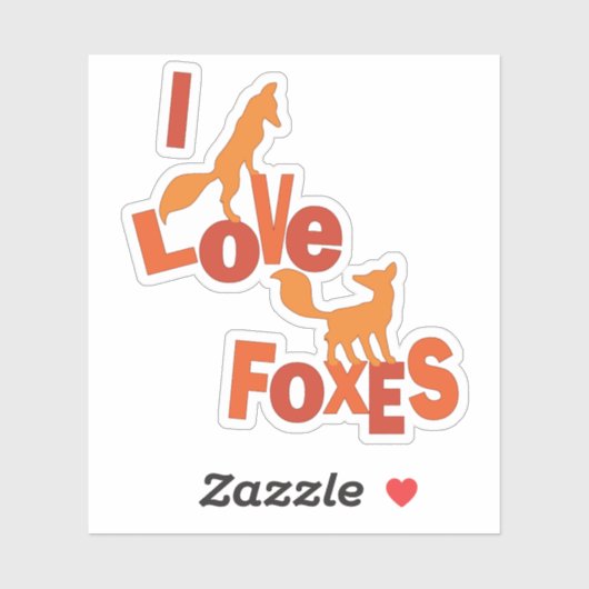 I Love Foxes Sticker (Vel)
