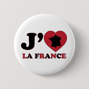 I Love France Ronde Button 5,7 Cm
