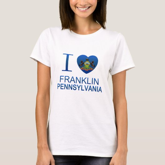 I Love Franklin, PA T-shirt (Voorkant)