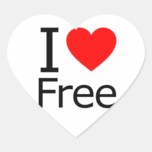 I Love Free Hart Sticker (Voorkant)